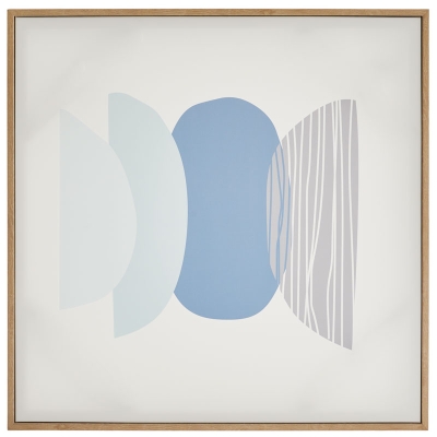 Cuadro Formas Azul y Gris 24" x 35".