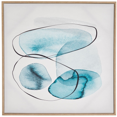 Cuadro Manchas Azul Claro 24" x 24".