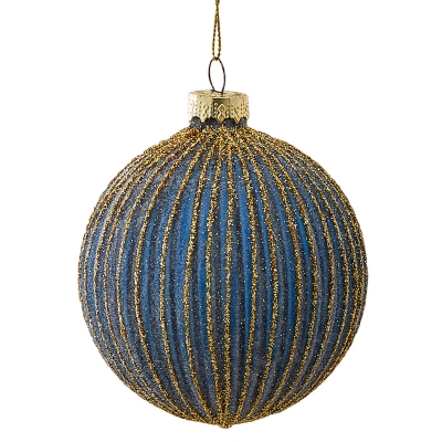Bola De Navidad Azul 4".