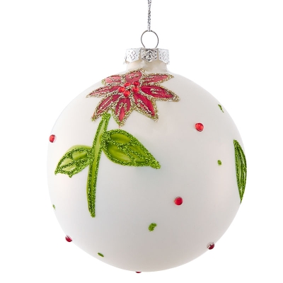 Bola De Navidad Con Pascua Blanco 4".
