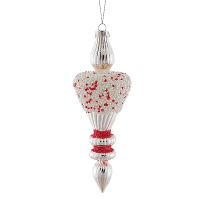 Colgante Plata Y Rojo 7".