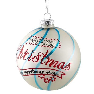 Bola De Navidad Blanco 4".