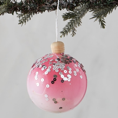 Bola De Navidad Rosado 3".