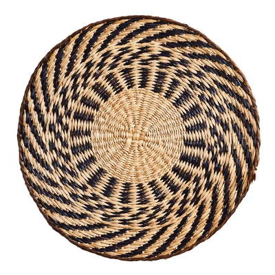 Individual Seagrass Crema y Negro 15".