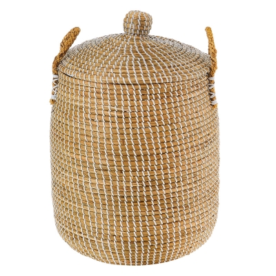 Hamper Seagrass Algas Crema Pequeño.