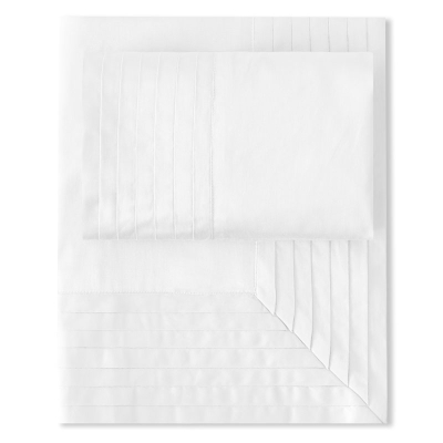 Haus Juego De Duvet 300 Hilos Micro Pleat Twin Blanco.