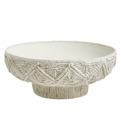 Tazón Decorativo Weave Crema.