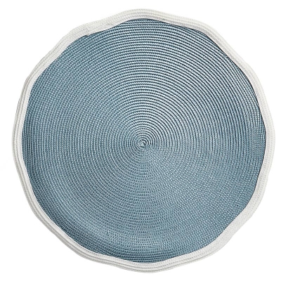 Individual Lucy Aqua y Blanco 12".