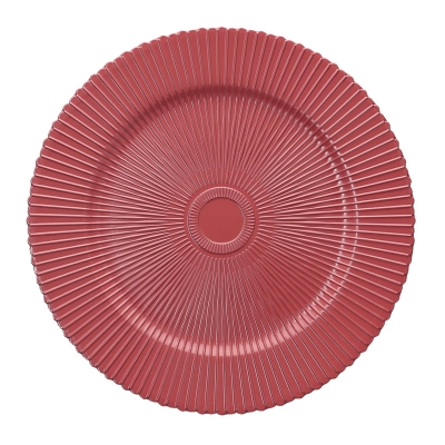 Haus Plato Base Líneas Rojo.