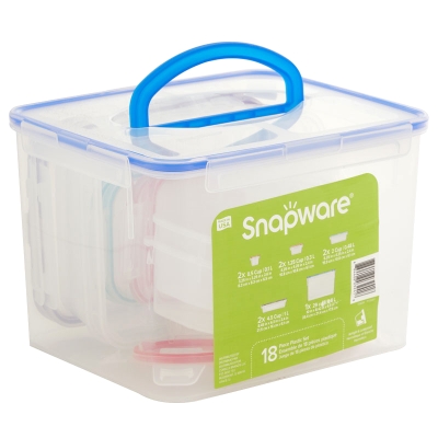Snapware Envase De Vidrio Con Tapa Juego De 18.