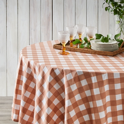 Haus Mantel Gingham Crema 86".